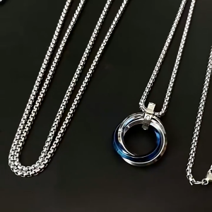 [HCM]Dây Chuyền Nam Titan Không Đen Không Gỉ  Ba Vòng Tròn Cá Tính Cao Cấp Không Gỉ  DC3CIRCLE01