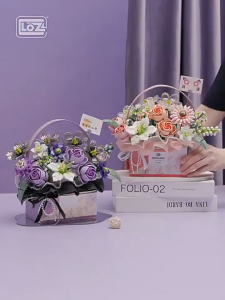 LOZ 1951-1952 Handheld Flower Basket Bouquet With Music Box DIY Building Block Bricks Bouquet Gift for Girls *READY STOCK*