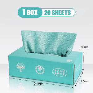 20PCS/Box Microfiber Cleaning Towel Absorbent Dishcloth Kitchen Withdrawable Cloth Rags Non-Stick Oil Soft Dish Wipe Clean Towel