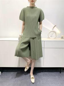 （Top and pants are sold separay）Womens Large Toothpick Peplum Top Pleated or Cropped Wide-Leg Pants Casual All-Match #S627+#K23038