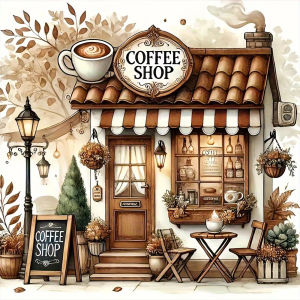 500/1024PCS Jigsaw Puzzle Coffee Shop Building Landscape Art For Adults Great Weekend Relaxation And Family Fun