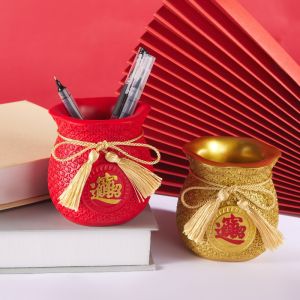 New Chinese Style Fortune Cat Pen Holder High End Gift Desktop Storage Decoration Item Teacher Colleague Present