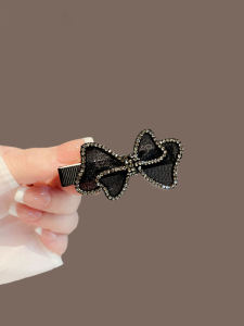 Elegant Korean Style Side Hair Clip with Water Diamond Butterfly Knot Netting Duckbill Clamp Fresh out Fashion Hair Accessories
