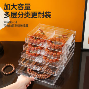 กล่องเก็บเครื่องประดับแบบชั้นวางจุกใสป้องกันฝุ่น กล่องใส่สร้อยข้อมือ จี้ หู สร้อยคอ อุปกรณ์ตกแต่งบ้านสไตล์ยุโรป