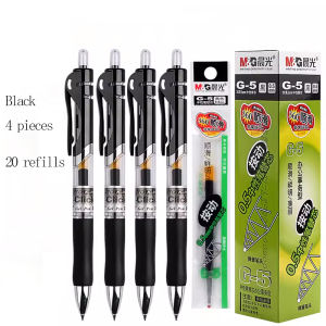 M&G Push-type Gel Pen 0.5 mm Black/Blue Ink Quick-drying Ink Soft Rubber Grip Refillable Student and Office Supplies