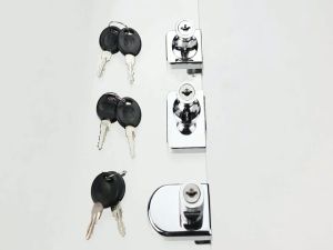 Pengunci Lemari Kaca Paduan Seng: Door Lock Glass Door Lock Jepitan Kunci Lemari Kaca Double Kanan Kiri
