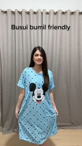 Daster Kaos Terbaru Wanita Standart NB KAOS TEBAL KANCING 3 BUSUI ada kantong BB MAX 70KG