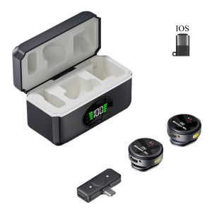 Micro Không Dây Lavalier Mini Ngoài Trời Âm Thanh Nổi Với Hộp Sạc Micro Điện Dung Khử Tiếng Ồn Cho Các Cuộc Phỏng Vấn Trực Tiếp Tại Nhà