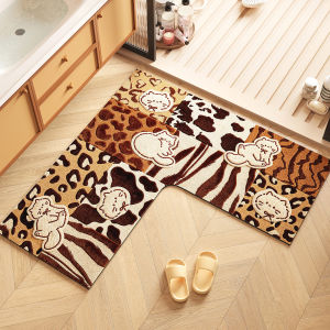 ZHIBAIJIA | Water Absorbing Anti-slip L-shaped Cartoon Bathroom Mat