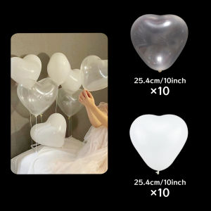 20 transparent heart-shaped latex balloons - perfect for Valentines Day birthdays weddings anniversary themed events