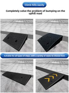 Rubber Solid Step Slope Pad Curb Threshold Mat for Car Climbing Slope Road Safety Protection Decceleration Dike Traffic