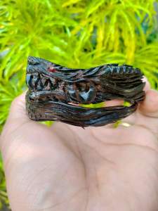 Gelang akar Bahar merah bodi hitam ukir full naga
