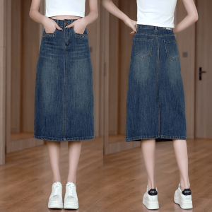 ทันสมัย เอวสูง ทรงเอ กระโปรงมินิเดนิม ผู้หญิง ฤดูใบไม้ผลิ ฤดูใบไม้ร่วง อินเทรนด์ หลากหลาย กระโปรงรัดรูป พรางหุ่น กระโปรงยาวปานกลาง