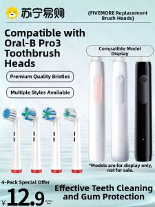 Automatic round Head Electric Toothbrush Replacement Head Deep Cleaning Suitable for OralB EuroB Pro3 3757 by Suning