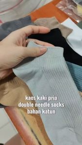 W23128 Kaos kaki pria jumbo besar bahan katun lembut warna polos pendek atas mata kaki dewasa Kaus kaki kerja kantor formal kasual kuliah hang out Men Premium ankle socks korean style