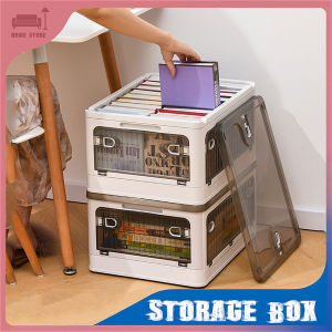 Foldable Storage Box Stackable Dormitory Fully Open Large Capacity Storage Box Thickened Plastic Toy Sundries Organizer Boxes