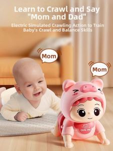 Electric Toy Baby Walker Training Crawling Guiding Head up Practice Early Education Toys for Infants 0-1 Years Old BFU Brand