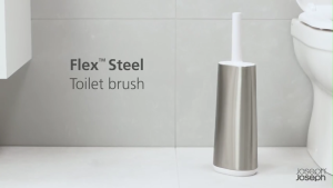 Joseph Joseph Flex Toilet Brush with Holder (Stainless Steel) Flex 360 (Luxe Steel / Matt Black)