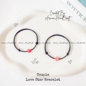 { SEPASANG 2PCS } Gelang Couple Love Star // Gelang Tali Anti Air Couple Love Star