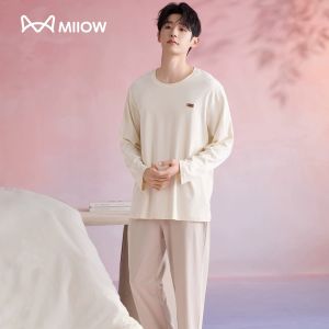MiiOW | 100 Pure Cotton Long Sleeve Mens Sleepwear Four Seasons