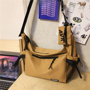 Messenger Bag Mens Trendy Japanese Style Simple Fashion College Student Class Messenger Bag Tooling Style Harajuku Functional Shoulder Bag