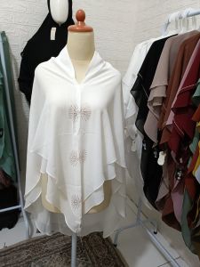 Khimar nasya syari jumbo ceruty babydoll dua layer payet swarosky