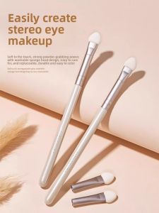 MONLEYTA | Small Size Eye Shadow Sponge Brush 2 Pieces Eye Makeup Blending Detail Brush With Replacement Pack Manliata Cosmetic Brush