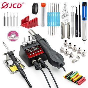 JCD New 8898Pro 2-in-1 Soldering station LCD Display 750W Adjustable Temperature Air Flow Control BGA SMD IC Welding Rework Tool