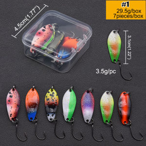 1BOX 3g 4g 5g 7g metal fishing spoon spinner bait hard trout zander bass perch lure spoon lure wobblerbait