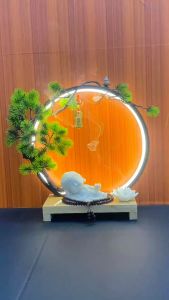 [TẶNG KÈM HỘP NỤ TRẦM] Thác Khói Trầm Hương Tượng Phật Nhỏ An Nhiên Kết Hợp Đài Sen Tịnh An Deco.
