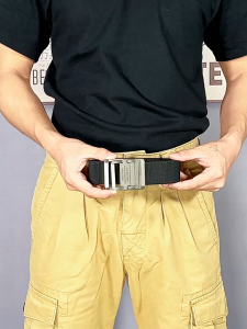 MENSPE Fashion Mens Belts Elastic Nylon Belt Trendy Utility Waist Belts 120cm Adjustable Length Scratch Resistant Belts No Hole Belt for Men Vintage Jeans Belt for Men