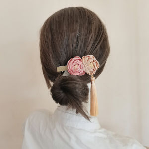 New Chinese Style Barrettes Spring Clip Tassel National Style Headdress Back Head Grip Elegance Elegant Hair Pin Updo Hair Accessories