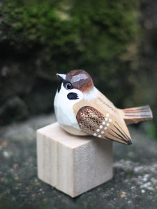 Handcrafted Solid Wood Desktop Decorations Fat Bird Sculptures Nordic Style Animal Shaped Home Decorations from Deer Devil Store