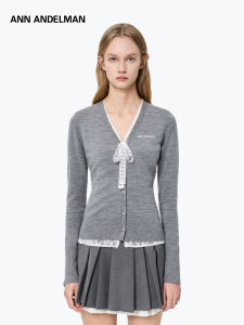 ANN ANDELMAN | Spring New Lace Pseudo-two-piece Bow V-neck Jacket