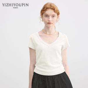 Unique Design V-Neck Short Sleeve T-Shirt