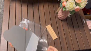 AKIRO HOME Desk Makeup Mirror Beauty Acrylic Mirror Home Room Creative Decor Mirror Ins Mirror Table Decoration Mirror Handheld Wooden Base Mirror Cermin 镜子