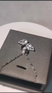 LZD Tik tok live stream Pt950 White Gold Color Double Swan Necklace Light Luxury Minority Swan Pendant Female Clavicle Chain for Girlfriend