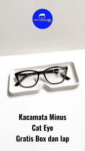 Kacamata Lensa Minus 0.50 s/d 4.00 Model Cat eye Gratis Box dan Lap