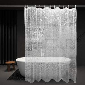 Pebble Texture Transparent Shower Curtain Nordic Minimalist Style for Bathroom Stylish Bathroom Curtain Great Home Decor Item