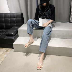 Summer New Arrival Black Flip-Flops Womens Flip-Flops Womens Fashion Outdoor Non-Slip Flat-Heeled Trendy Beach Shoes