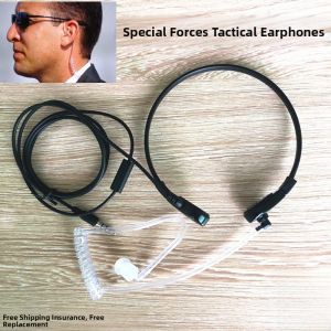 In-Ear Tactical Noise Reduction Microphone Special Forces Agent Earphones Mobile Phone Anti-Radiation Air Tube Throat Vibration