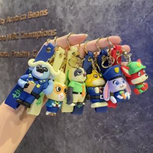 Disney Zootopia Keychain Judy Nick Sloths Movie PVC Cartoon Cute Anime Keyring for Fans Car Bag Pendant Birthday Gifts