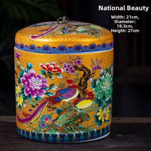 Chinese Style Porcelain Tea Canister Sealed Large Blue and White