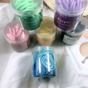 Set Ikat Rambut Box Polos Karet Kepang Fashion Warna Warni Fashion Daily Simple Kuat Anti Melar