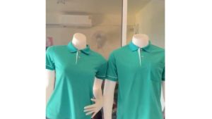 Jamsmo เสื้อโปโลสีเขียวเข้ม ขลิบขาว สีเขียวเข้ม  ทำงานโปโลชาย หญิง รับปักเพิ่ม ไซส์ใหญ่