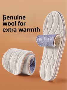 XIANZHAO | Warm Wool Shoe Insoles Womens Fleece Lined Fur Integrated Soft Absorbent Odor Control Winter Footwear Accessories