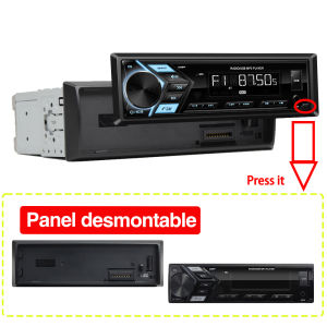 Grandnavi | Grandnavi MP3 Car Player Detachable Panel 1DIN 7 Color Light USB FM Radio Tuner with LED Segment Displays AUX Input USB