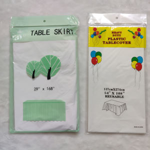 73x426cm Pastel Table Skirt Baby Kids Birthday Party Decor Pink Blue Disposable Table Skirts Cover Christening Shower Wedding