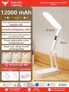 ZHENNIU | Eye Protection Reading Lamp Foldable Desk Light