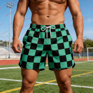 Bandai | 2026 Ghost Slayer Blade Shorts Men Demon Slayer Inspired Boardshorts Summer Beach Trunks Japanese Cosplay Bathing Suit Kid Short
